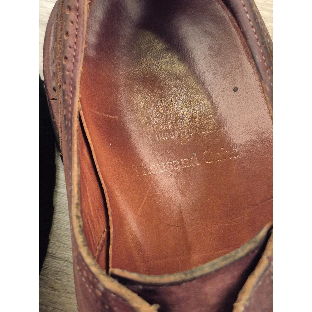 Allen Edmonds Thousand Oaks Brown Leather Wingtip Shoes Lace Up‎ Oxfords 10.5 D